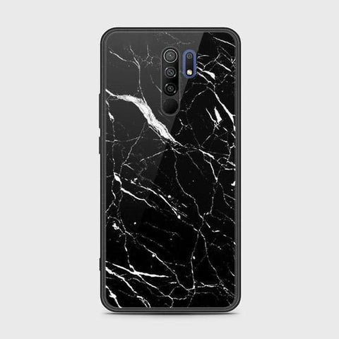 Xiaomi Poco M2 Cover - Black Marble Series - HQ Ultra Shine Premium Infinity Glass Soft Silicon Borders Case
