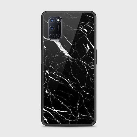 Oppo A52 Cover - Black Marble Series - HQ Ultra Shine Premium Infinity Glass Soft Silicon Borders Case