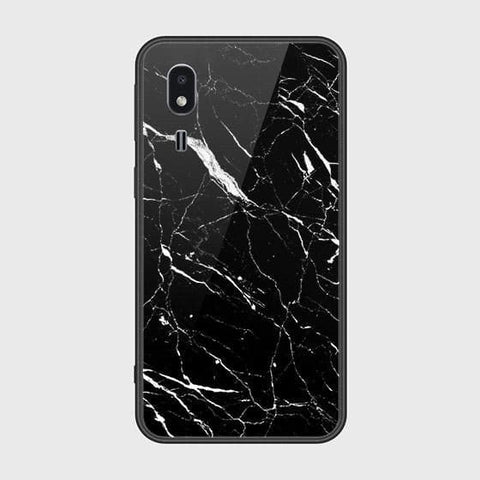 Samsung Galaxy A2 Core Cover - Black Marble Series - HQ Ultra Shine Premium Infinity Glass Soft Silicon Borders Case