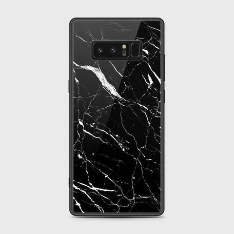 Samsung Galaxy Note 8 Cover - Black Marble Series - HQ Ultra Shine Premium Infinity Glass Soft Silicon Borders Case