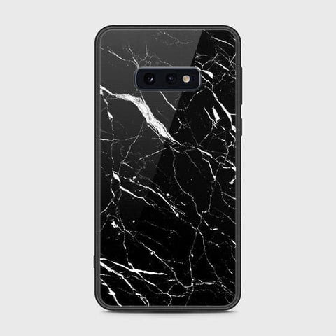 Samsung Galaxy S10e Cover - Black Marble Series - HQ Ultra Shine Premium Infinity Glass Soft Silicon Borders Case