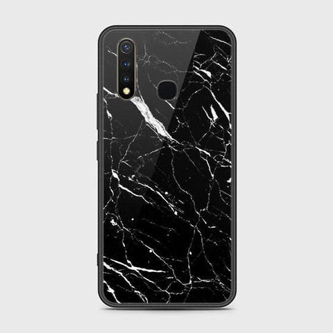 Vivo Y19 Cover - Black Marble Series - HQ Ultra Shine Premium Infinity Glass Soft Silicon Borders Case