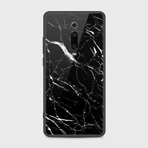 Xiaomi Mi 9T Cover - Black Marble Series - HQ Ultra Shine Premium Infinity Glass Soft Silicon Borders Case