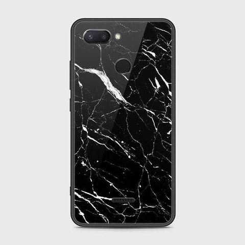 Xiaomi Redmi 6 Cover - Black Marble Series - HQ Ultra Shine Premium Infinity Glass Soft Silicon Borders Case