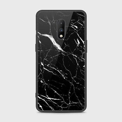 OnePlus 6T Cover - Black Marble Series - HQ Ultra Shine Premium Infinity Glass Soft Silicon Borders Case