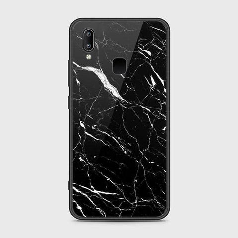 Vivo Y91 Cover - Black Marble Series - HQ Ultra Shine Premium Infinity Glass Soft Silicon Borders Case