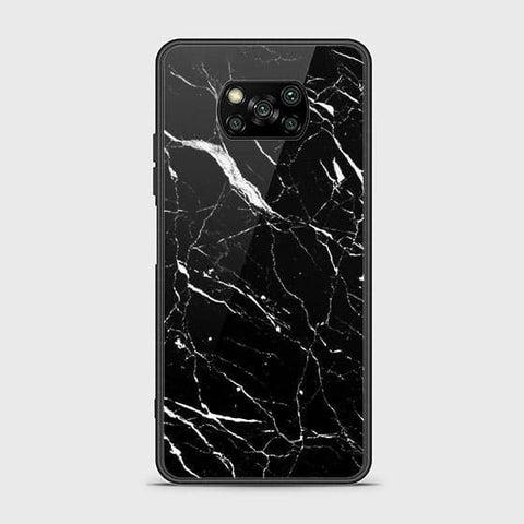 Xiaomi Poco X3 Cover - Black Marble Series - HQ Ultra Shine Premium Infinity Glass Soft Silicon Borders Case