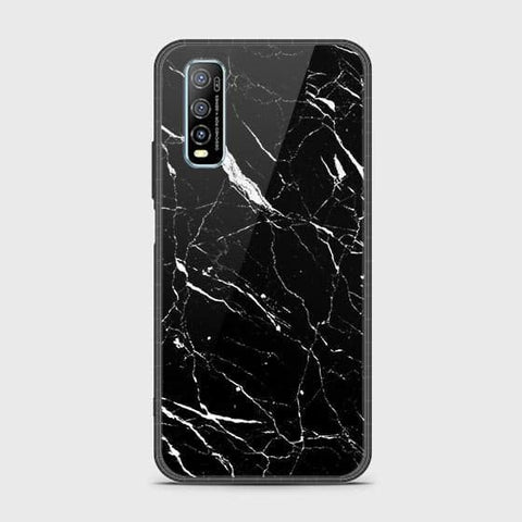 Vivo Y70s Cover - Black Marble Series - HQ Ultra Shine Premium Infinity Glass Soft Silicon Borders Case SuccessActive