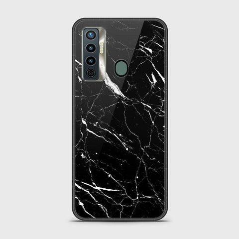 Tecno Camon 17 Cover - Black Marble Series - HQ Ultra Shine Premium Infinity Glass Soft Silicon Borders Case