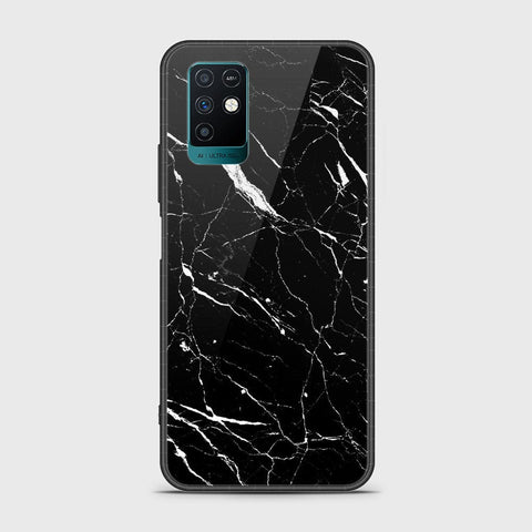 Infinix Note 10 Cover- Black Marble Series - HQ Ultra Shine Premium Infinity Glass Soft Silicon Borders Case