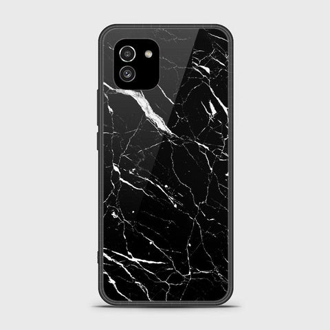 Samsung Galaxy A03 Cover- Black Marble Series - HQ Ultra Shine Premium Infinity Glass Soft Silicon Borders Case