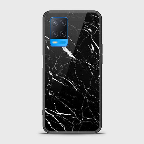 Oppo A54 4G Cover- Black Marble Series - HQ Ultra Shine Premium Infinity Glass Soft Silicon Borders Case