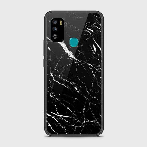 Infinix Hot 9 Play Cover- Black Marble Series - HQ Ultra Shine Premium Infinity Glass Soft Silicon Borders Case