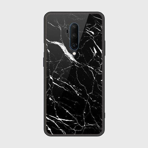 OnePlus 7T Pro Cover - Black Marble Series - HQ Ultra Shine Premium Infinity Glass Soft Silicon Borders Case