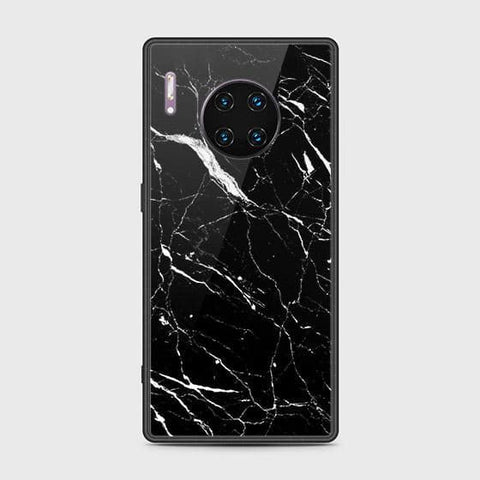 Huawei Mate 30 Pro Cover - Black Marble Series - HQ Ultra Shine Premium Infinity Glass Soft Silicon Borders Case