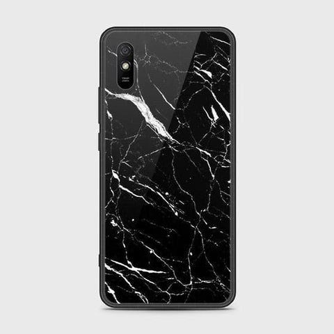 Xiaomi Redmi 9i Cover - Black Marble Series - HQ Ultra Shine Premium Infinity Glass Soft Silicon Borders Case