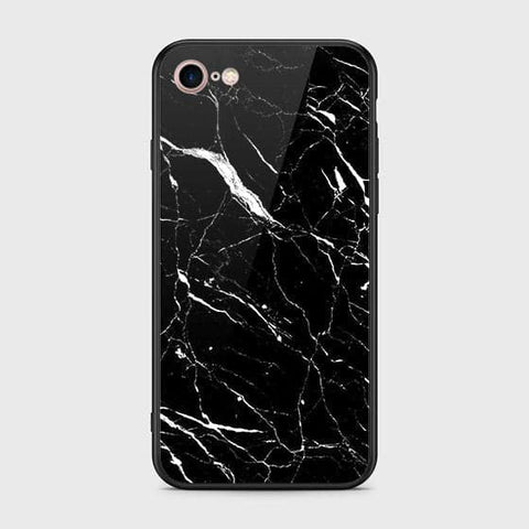 iPhone SE 2020 Cover - Black Marble Series - HQ Ultra Shine Premium Infinity Glass Soft Silicon Borders Case