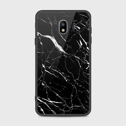 Samsung Galaxy J4 2018 Cover - Black Marble Series - HQ Ultra Shine Premium Infinity Glass Soft Silicon Borders Case