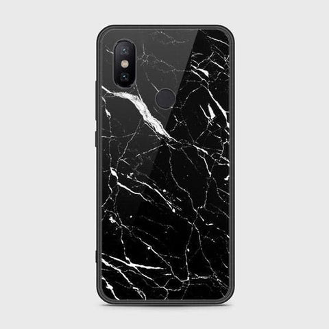 Xiaomi Mi A2 / Mi 6X Cover - Black Marble Series - HQ Ultra Shine Premium Infinity Glass Soft Silicon Borders Case