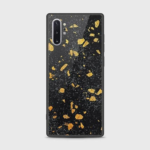 Samsung Galaxy Note 10 Plus Cover - Black Marble Series - HQ Ultra Shine Premium Infinity Glass Soft Silicon Borders Case