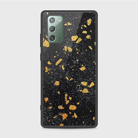 Samsung Galaxy Note 20 Cover - Black Marble Series - HQ Ultra Shine Premium Infinity Glass Soft Silicon Borders Case