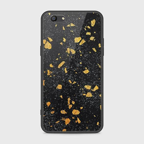 Oppo A77 Cover - Black Marble Series - HQ Ultra Shine Premium Infinity Glass Soft Silicon Borders Case