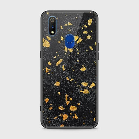 Realme 3 Pro Cover - Black Marble Series - HQ Ultra Shine Premium Infinity Glass Soft Silicon Borders Case