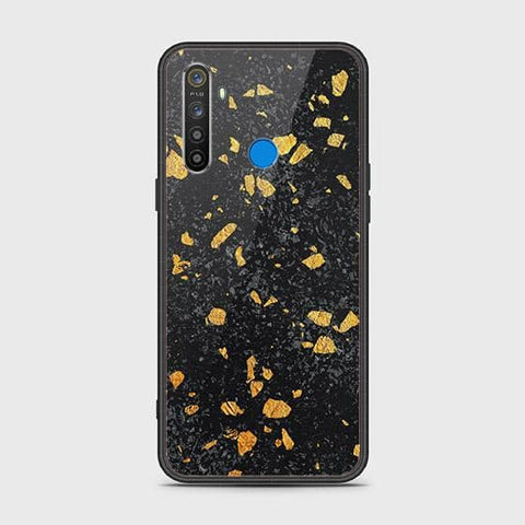 Realme 5i Cover - Black Marble Series - HQ Ultra Shine Premium Infinity Glass Soft Silicon Borders Case