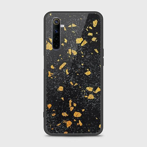 Realme 6 Cover - Black Marble Series - HQ Ultra Shine Premium Infinity Glass Soft Silicon Borders Case