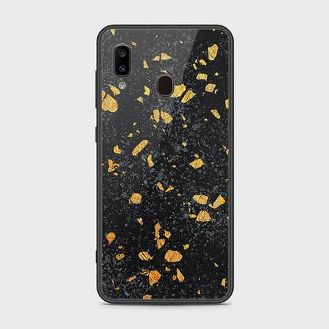 Samsung Galaxy A20 Cover - Black Marble Series - HQ Ultra Shine Premium Infinity Glass Soft Silicon Borders Case