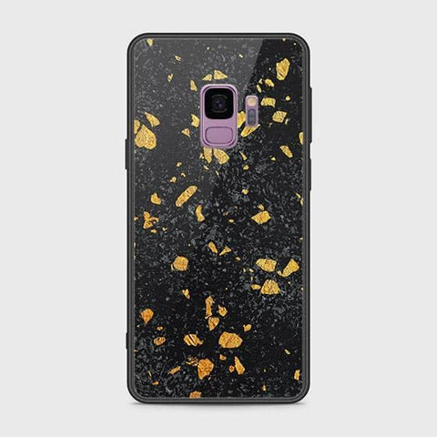 Samsung Galaxy S9 Cover - Black Marble Series - HQ Ultra Shine Premium Infinity Glass Soft Silicon Borders Case