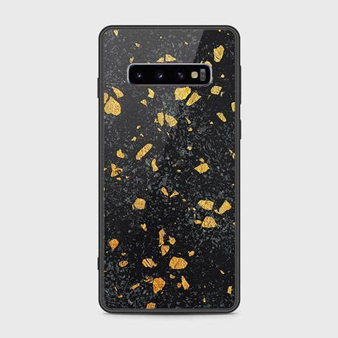 Samsung Galaxy S10 Cover - Black Marble Series - HQ Ultra Shine Premium Infinity Glass Soft Silicon Borders Case