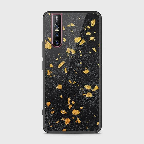 Vivo V15 Pro Cover - Black Marble Series - HQ Ultra Shine Premium Infinity Glass Soft Silicon Borders Case