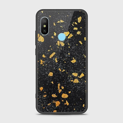 Xiaomi Redmi Note 6 Pro Cover - Black Marble Series - HQ Ultra Shine Premium Infinity Glass Soft Silicon Borders Case