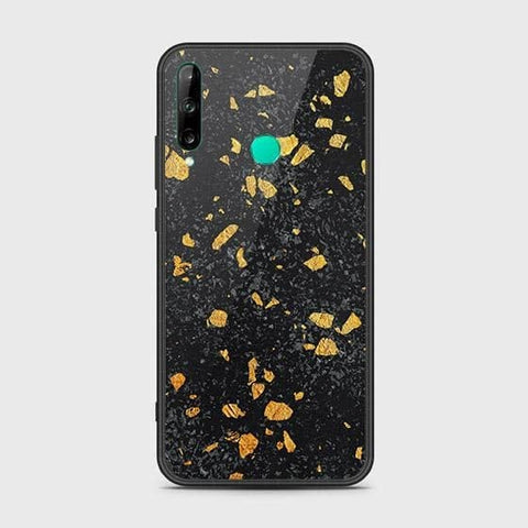 Huawei Y7P Cover - Black Marble Series - HQ Ultra Shine Premium Infinity Glass Soft Silicon Borders Case