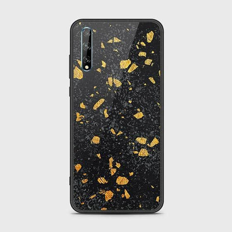 Huawei P Smart S Cover - Black Marble Series - HQ Ultra Shine Premium Infinity Glass Soft Silicon Borders Case