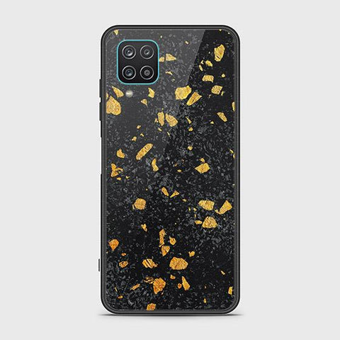 Samsung Galaxy A12 Nacho Cover - Black Marble Series - HQ Ultra Shine Premium Infinity Glass Soft Silicon Borders Case