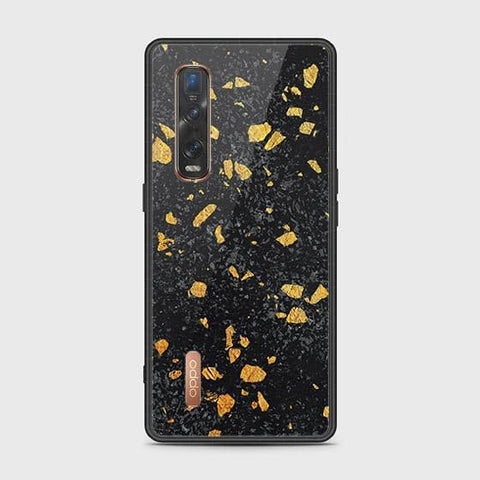 Oppo Find X2 Pro Cover - Black Marble Series - HQ Ultra Shine Premium Infinity Glass Soft Silicon Borders Case