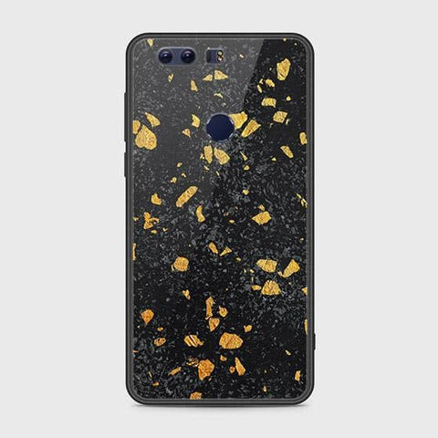 Huawei Honor 8 Cover - Black Marble Series - HQ Ultra Shine Premium Infinity Glass Soft Silicon Borders Case