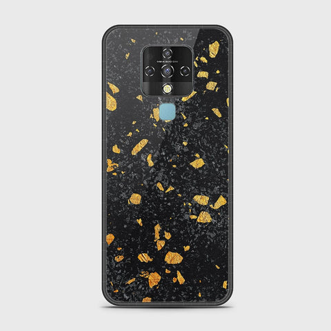 Tecno Camon 16 Cover - Black Marble Series - HQ Ultra Shine Premium Infinity Glass Soft Silicon Borders Case