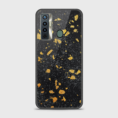 Tecno Camon 17 Cover - Black Marble Series - HQ Ultra Shine Premium Infinity Glass Soft Silicon Borders Case