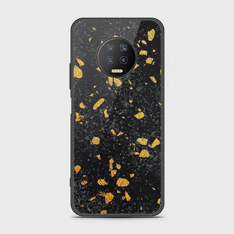 Infinix Note 7 Cover- Black Marble Series - HQ Ultra Shine Premium Infinity Glass Soft Silicon Borders Case