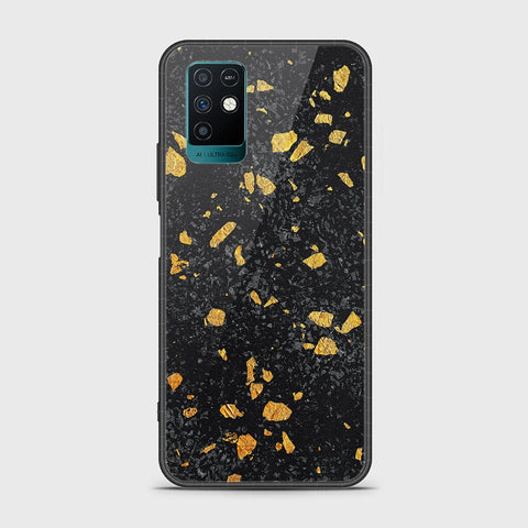 Infinix Note 10 Cover- Black Marble Series - HQ Ultra Shine Premium Infinity Glass Soft Silicon Borders Case