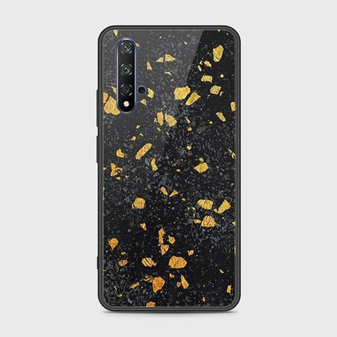 Honor 20 Cover - Black Marble Series - HQ Ultra Shine Premium Infinity Glass Soft Silicon Borders Case