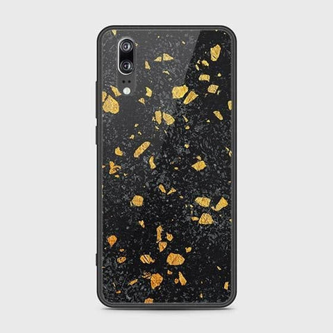 Huawei P20 Cover - Black Marble Series - HQ Ultra Shine Premium Infinity Glass Soft Silicon Borders Case