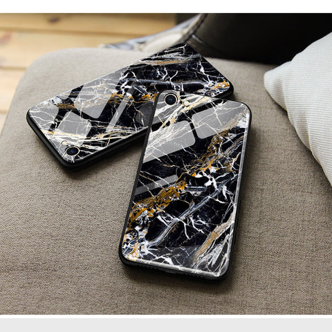 Vivo Y77e Cover- Black Marble Series - HQ Ultra Shine Premium Infinity Glass Soft Silicon Borders Case