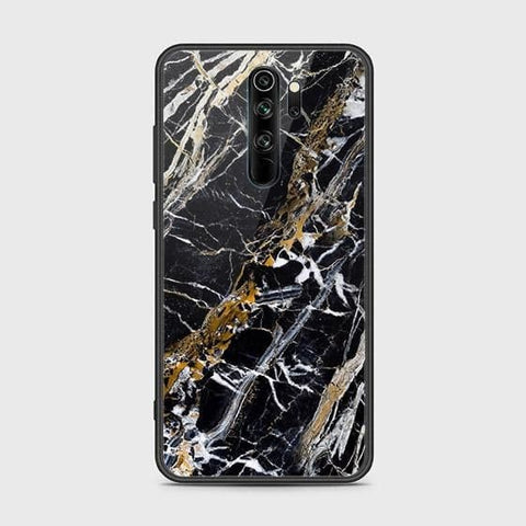 Xiaomi Redmi Note 8 Pro Cover - Black Marble Series - HQ Ultra Shine Premium Infinity Glass Soft Silicon Borders Case