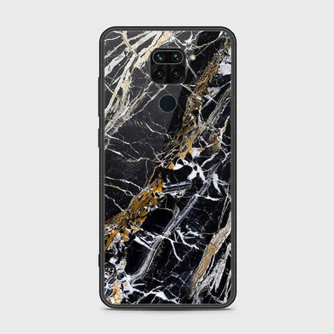 Xiaomi Redmi Note 9 Cover - Black Marble Series - HQ Ultra Shine Premium Infinity Glass Soft Silicon Borders Case