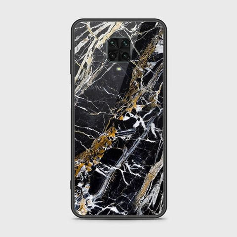 Xiaomi Redmi Note 9S Cover - Black Marble Series - HQ Ultra Shine Premium Infinity Glass Soft Silicon Borders Case