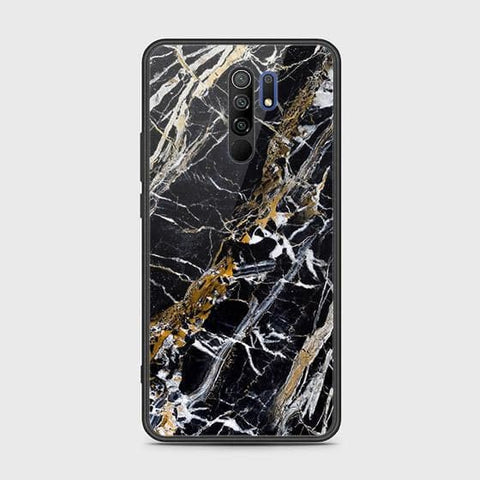 Xiaomi Poco M2 Cover - Black Marble Series - HQ Ultra Shine Premium Infinity Glass Soft Silicon Borders Case